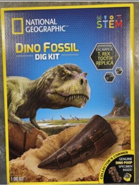 NATIONAL GEOGRAPHIC Dino Fossil Dig Kit - Dig Up a T.Rex Tooth Replica, STEM Kit